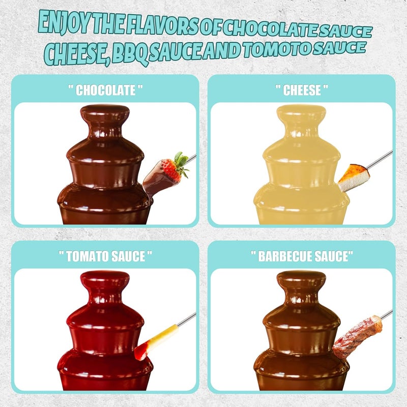ZEVELOO MINI Chocolate Fountain Machine Small Electric Chocolate Fondue Fountain Machine for Party for Candy Butter Cheese (Green) - Image 3